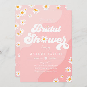 Invitation Boho Hippy Vibes Pink Daisy Festival Fête des mari