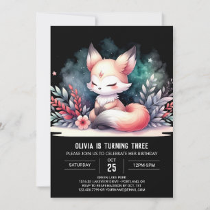 Invitation Boho Imaginaire Fox Anniversaire numérique