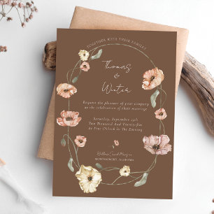 Invitation Boho Islandais Aquarelle Islande Poppy Fleurs