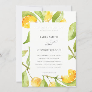 INVITATION BOHO JAUNE COULEUR D'EAU FOLIAGE MARIAGE OLIVE