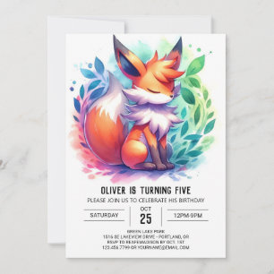 Invitation Boho Jouer Fox Anniversaire