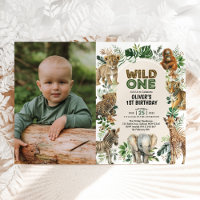 Boho Jungle Animaux sauvages Un 1er anniversaire P