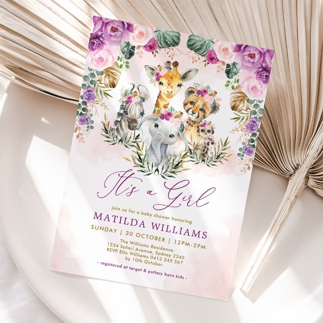 Invitation Boho Jungle Safari Animaux sauvages Baby shower fi (Créateur téléchargé)