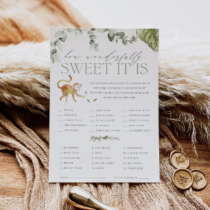 Invitation Boho Jungle Safari Baby shower Candy Game Card