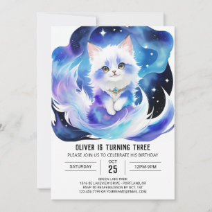 Invitation Boho Kitten Magique Anniversaire