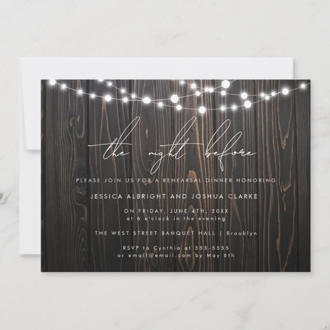 Invitation Boho La Nuit Avant Le Dîner De Répétition Invitati (Devant)