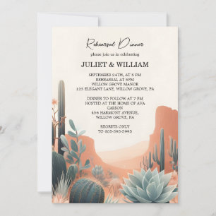 Invitation Boho Leaf Desert Cactus Répétition Succulente Dîne