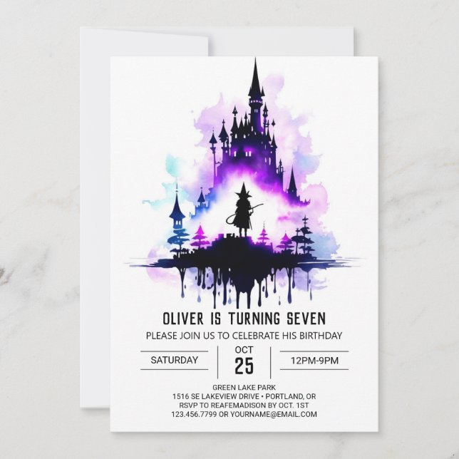 Invitation Boho Little Wizard Anniversaire magique (Devant)