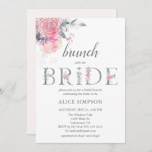 Invitation Boho Lumière Fleur Rose Douche Fleur Douche Brunch
