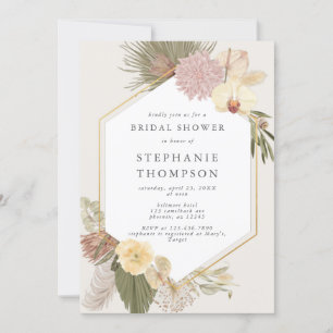 Invitation Boho Mariage Pampas Fête des mariées de palmier à