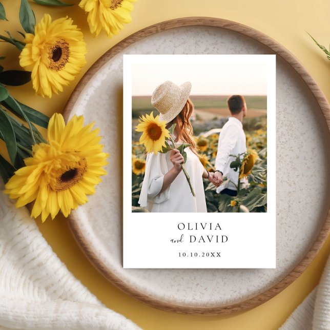 Invitation Boho Mariage photo minimaliste moderne (Créateur téléchargé)