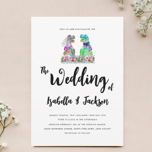 Invitation Boho Mariée et Marié Fleur Sauvage Dinosaure Maria