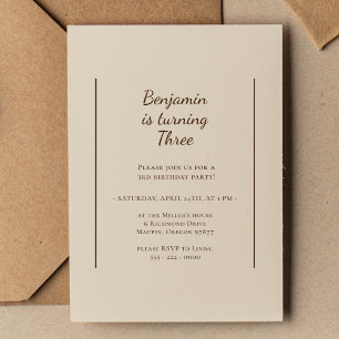 Invitation Boho Minimaliste n'importe quel âge fête d'anniver