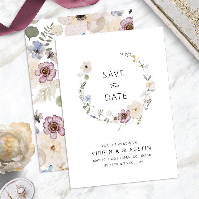 Invitation Boho Modern Enregistrer La Date (Boho Modern Floral Save The Date Invitation by Painted Paperie)