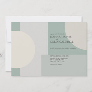 Invitation Boho moderne géométrique Abstrait gris vert Taupe