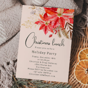 Invitation Boho moderne hiver Floral Noël Déjeuner