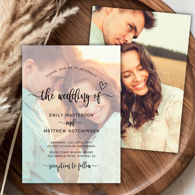 Invitation Boho moderne Mariage de photo de couverture de scr (Créateur téléchargé)