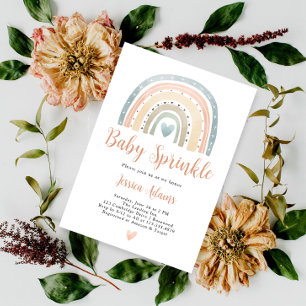 Invitation Boho moderne Rainbow Baby Sprinkle