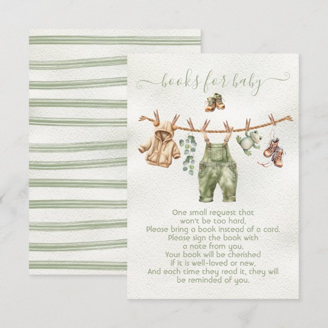 Invitation Boho Nature Baby shower Livres de linge pour bébé (Devant / Derrière)