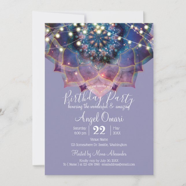 Invitation Boho Nebula Mandala (Devant)