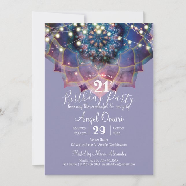 Invitation Boho Nebula Mandala (Devant)