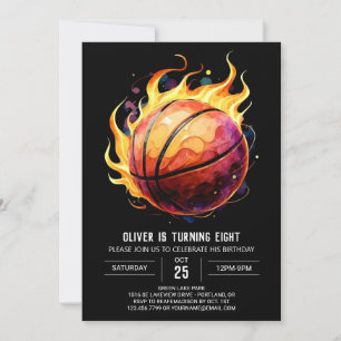 Invitation Boho Net Joyeux Basketball Anniversaire