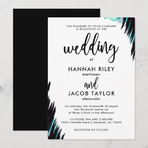 Invitation Boho Nights Mariage noir et blanc