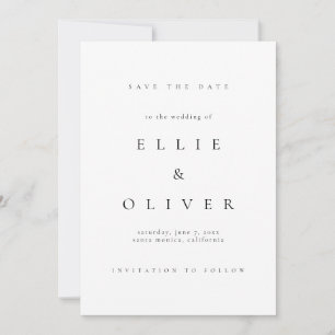 Invitation Boho noir et blanc élégant Enregistrer la date II