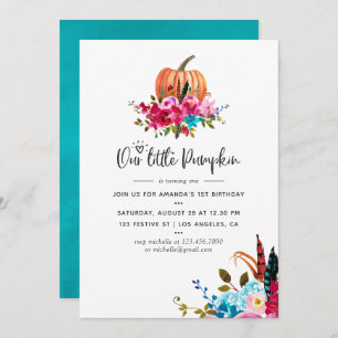 Invitation Boho Notre petit Citrouille N'importe quel âge fêt