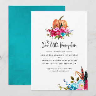Invitation Boho Notre petite citrouille Fête d'anniversaire p