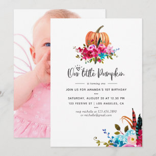 Invitation Boho Notre petite citrouille Fête d'anniversaire p
