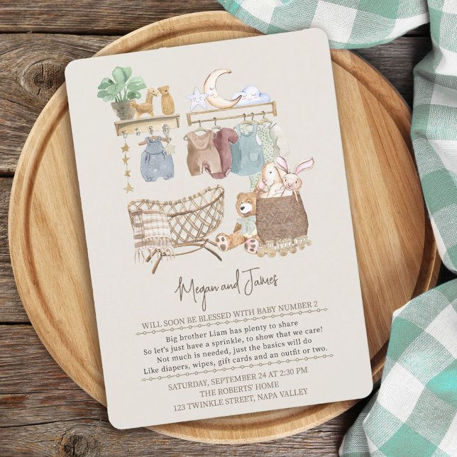 Invitation Boho Nursery Neutral Baby Sprinkl (Créateur téléchargé)