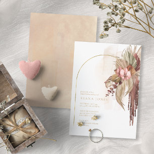 Invitation Boho Oasis Mariage Floral Réception de Mariée ID95
