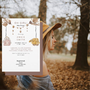 Invitation Boho Oh Girl Clothes Baby shower II