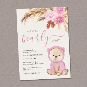 Invitation Boho On Peut Attendre Bébé Fille Douche