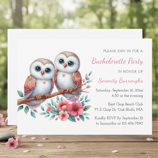Invitation Boho Owl Woodland Rustic Bachelorette Party (Créateur téléchargé)