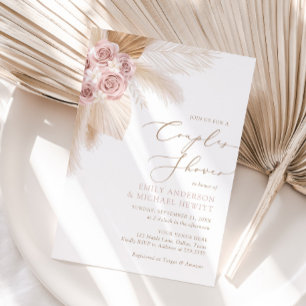 Invitation Boho Pampas Couples en laiton douche