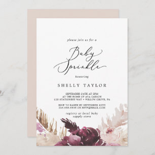 Invitation Boho Pampas Grass Baby Sprinkl