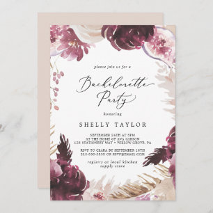 Invitation Boho Pampas Grass Bachelortie