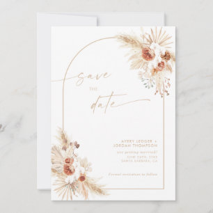 Invitation Boho Pampas Grass beige Enregistrer la date