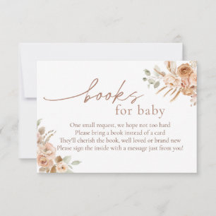 Invitation Boho Pampas Grass Books for Baby insert card