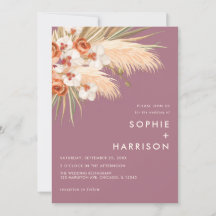  Boho Pampas Grass Dusty Mariage Rose