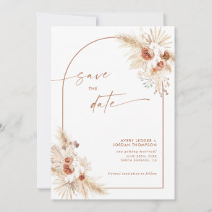 Invitation Boho Pampas Grass Enregistrer la date