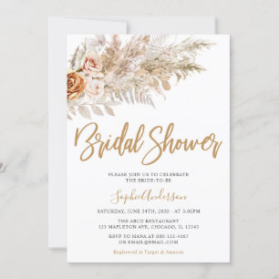 Invitation Boho Pampas Grass Fête des mariées bohème