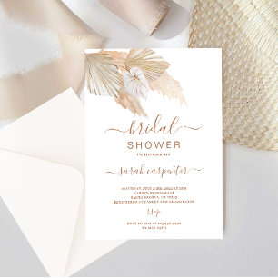 Invitation Boho Pampas Grass nuptiale de douche