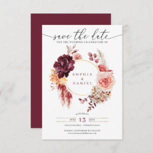 Invitation Boho Pampas Grass Rustique Floral Enregistrer La D