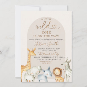 Invitation Boho Pampas Grass Safari Wild Un Baby shower Invi