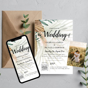 Invitation Boho Pampas Grass Terracotta Mariage photo