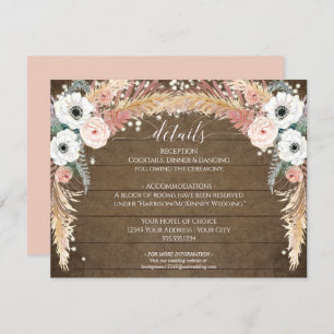 Invitation Boho Pampas Grass Twinkle Lights Détails sur le Ma