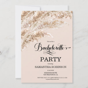 Invitation Boho Pampas Grass Week-end Bachelorette